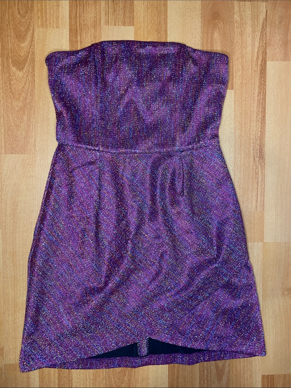 Topshop Iridescent Purple Strapless Party Dress